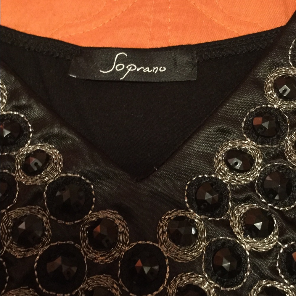 Gorgeous Black Jewel Embellished Dress Top - Picture 6 of 6